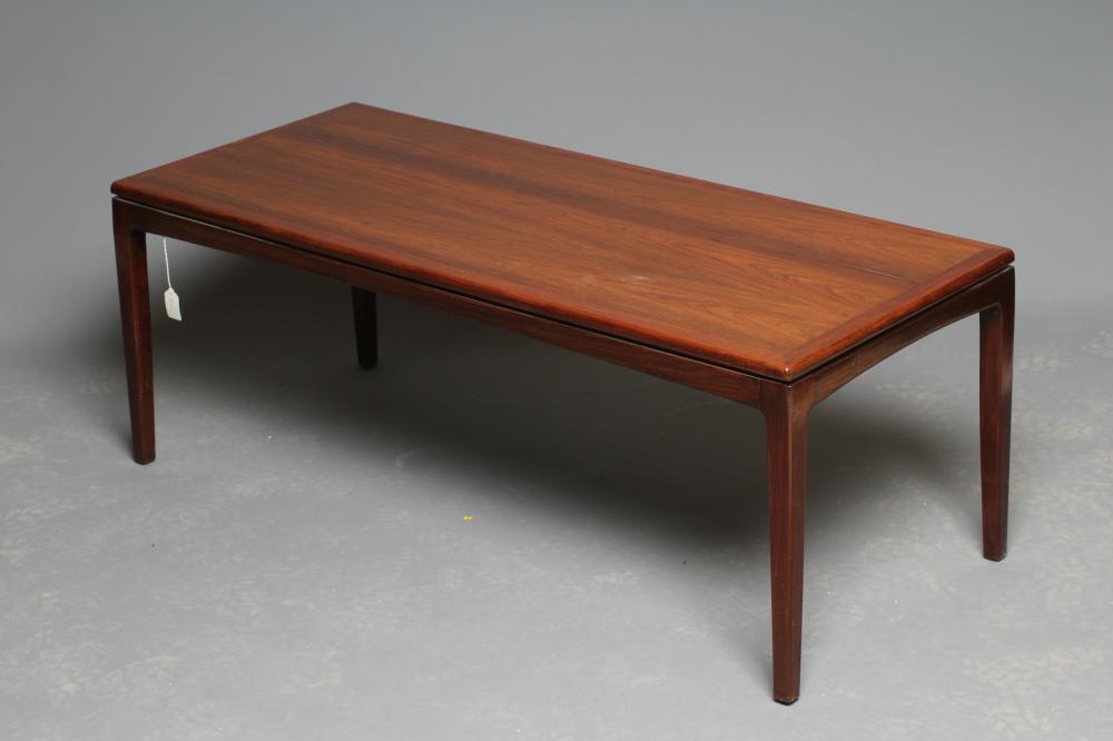 A SCANDINAVIAN DESIGN FORMOSA TEAK COFFEE TABLE, mid 20th century, the oblong top with recessed