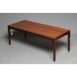 A SCANDINAVIAN DESIGN FORMOSA TEAK COFFEE TABLE, mid 20th century, the oblong top with recessed