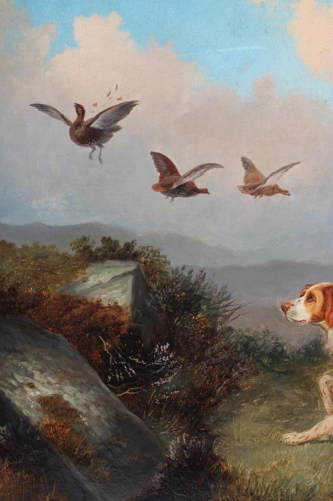 ATTRIBUTED TO COLIN GRAEME ROE (1855-1910) Retrievers Flushing Grouse, oil on canvas, unsigned, - Image 2 of 5