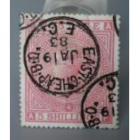 SG 130 5 SHILLING PLATE 4 Blued paper (Est. plus 24% premium inc. VAT)