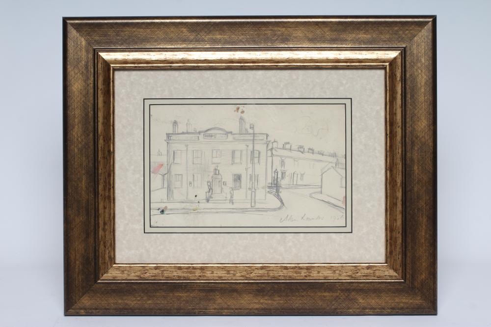 ALAN LOWNDES (1921-1978) "Sunday Dinnertime", pencil drawing, signed and dated 1956, with Jo Bennett