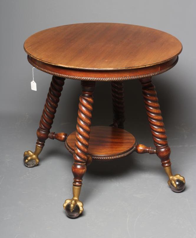 AN AMERICAN MAHOGANY OCCASIONAL TABLE, late 19th century, the moulded edged circular top over