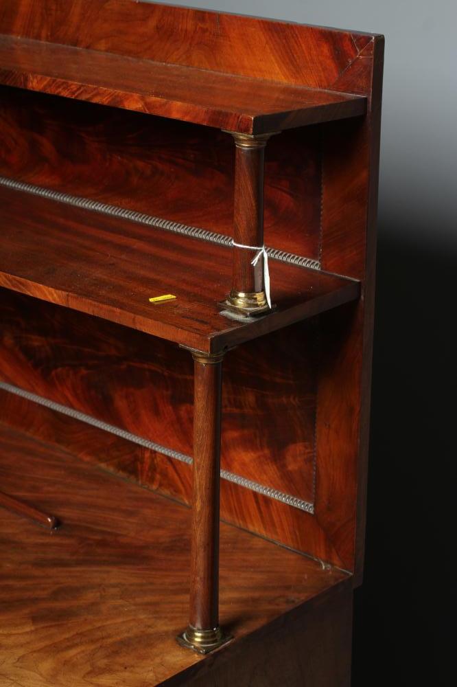 A REGENCY MAHOGANY CHIFFONIER, early 19th century, the raised shelved back on turned column - Image 2 of 2