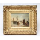 ALEXANDER FRASER (1786-1865) Fishermen On Hastings Beach, oil on panel, signed, inscribed to