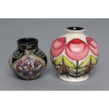 A MOORCROFT POTTERY SMALL VASE, 2016, of globular form, tubelined and painted in shades of pink with