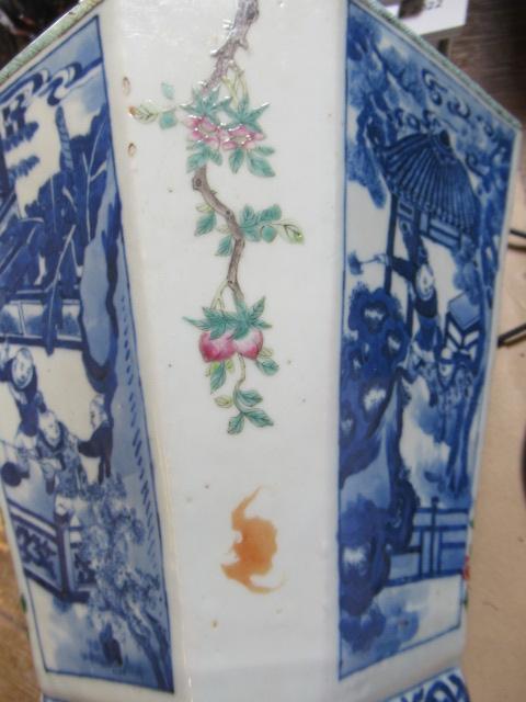 A CHINESE PORCELAIN VASE of swept octagonal form with two scrolling handles, painted in in - Image 9 of 23