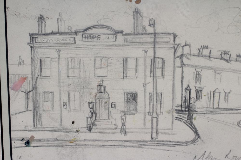 ALAN LOWNDES (1921-1978) "Sunday Dinnertime", pencil drawing, signed and dated 1956, with Jo Bennett - Image 4 of 5