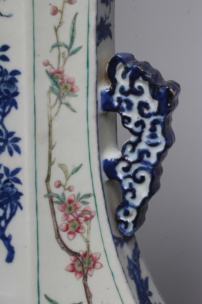 A CHINESE PORCELAIN VASE of swept octagonal form with two scrolling handles, painted in in - Image 2 of 23