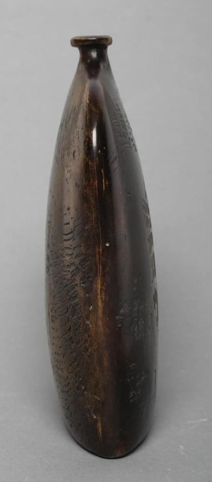 PETER HAYES (b.1946) - A studio pottery vase of flattened rounded oblong section with small neck, - Image 3 of 3