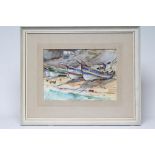 ROWLAND HENRY HILL (1873-1952) "Runswick Boats", watercolour, signed and dated 1934, 10 3/4" x 15