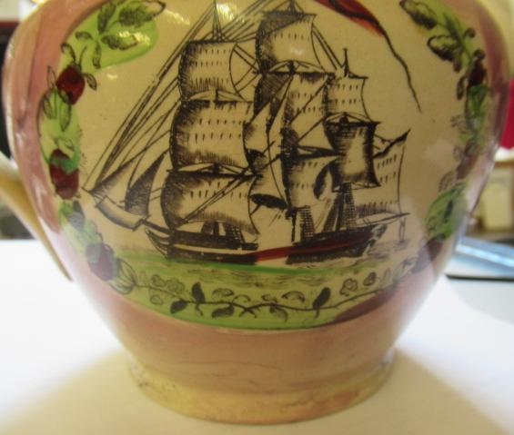 A SUNDERLAND PINK SPLASH LUSTRE POTTERY DUTCH JUG, c.1800, printed in black with the "Landlord's - Image 12 of 21