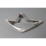 A GEORG JENSEN SILVER AMOEBA BROOCH designed by Henning Koppel, stamped and numbered 376 (