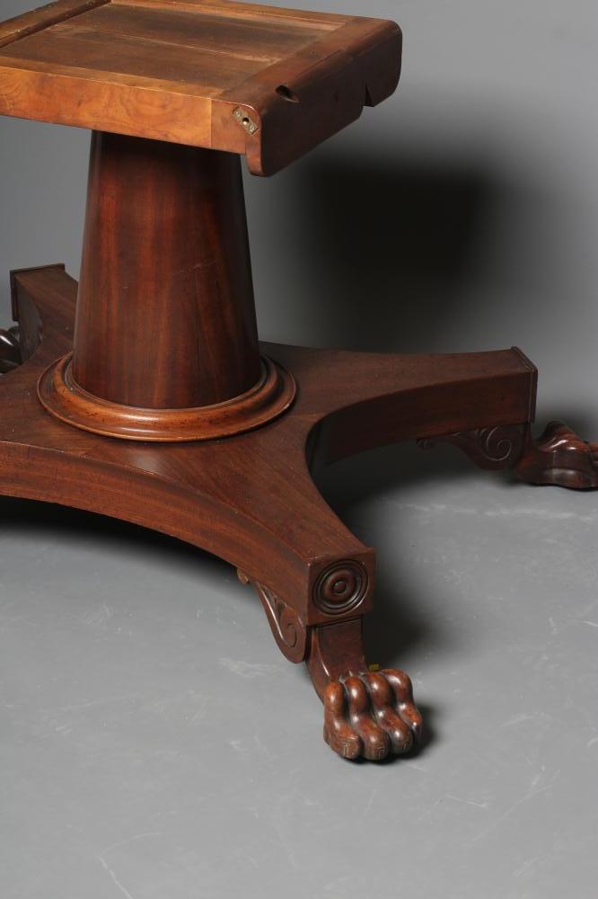 A LATE GEORGIAN MAHOGANY BREAKFAST TABLE, second quarter 19th century, the rounded oblong tilt top - Image 3 of 3