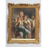 R. FUGARIO (Italian 19th century) Time for a Smoke, oil on panel, signed, 16 1/4" x 12 1/4", gilt