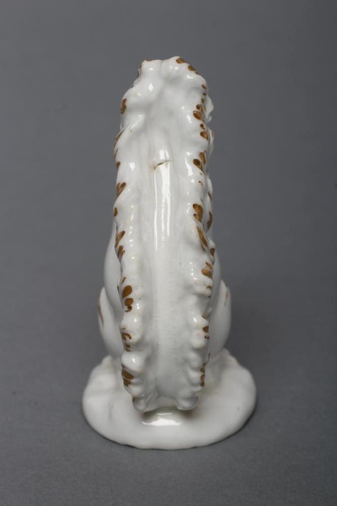 A DERBY PORCELAIN SQUIRREL, c.1800, modelled holding a nut to its mouth, with gilded highlights, - Image 3 of 4