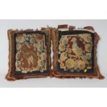 TWO TAPESTRY PANELS, 17th century, both woven in coloured wool with an exotic bird within a