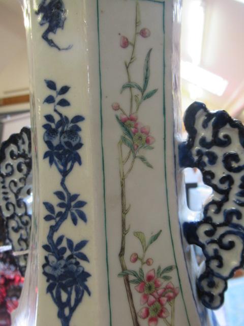 A CHINESE PORCELAIN VASE of swept octagonal form with two scrolling handles, painted in in - Image 16 of 23