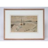 JOSEPH PIGHILLS (1902-1984), ?Maldon Beach Essex?, watercolour and pencil, signed, inscribed to