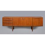 A McINTOSH TEAK LONG SIDEBOARD, mid 20th century, the fascia with a pair of cupboard doors enclosing