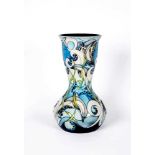 A MOORCROFT POTTERY LARGE VASE, 2004, of baluster form with flared rounded cylindrical neck,