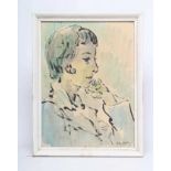 Y GERARD HONDIJK (Dutch 1899-1958) Portrait of a Young Woman in Profile, head and shoulders,