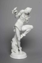 AFTER GUSTAV OPPEL - a Volkstedt blanc-de-chine porcelain figure, mid 20th century, modelled as