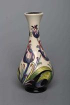 A MOORCROFT POTTERY DEBBIE'S DREAM PATTERN VASE, 2015, of slender baluster form tubelined and