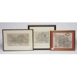 SAXON AND HOLE 16/17th CENTURY, YORKSHIRE WEST RIDING, hand coloured engraved map, 1610 edition,