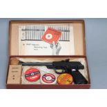 A BOXED WALTHER LUFTPISTOLE .177 AIR PISTOL with 9 3/8" barrel, front sight, adjustable rear