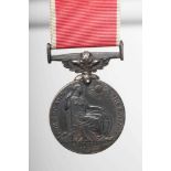 AN EMPIRE MEDAL with George V monogram and red ribbon with white edges, named "THOMAS LITTLE" (