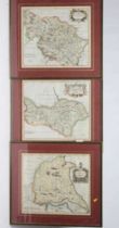 ROBERT MORDEN (c.1650-1703) Yorkshire, North, West and East Ridings, set of three hand coloured maps