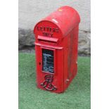AN EDWARD VII RED CAST IRON POSTAL BOX, lamp post type, of domed oblong form inscribed "Letters