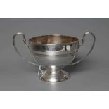 A SILVER ROSE BOWL, maker's mark C.B. & S., Sheffield 1911, of single girdled form with reeded rim