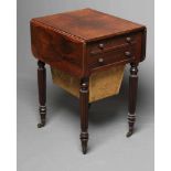 A WILLIAM IV ROSEWOOD WORK TABLE, in the manner of Gillows, early 19th century, the rounded oblong