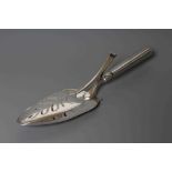 A PAIR OF GEORGE III SILVER PASTRY SERVERS, maker John Emes, London 1800, with foliate engraved