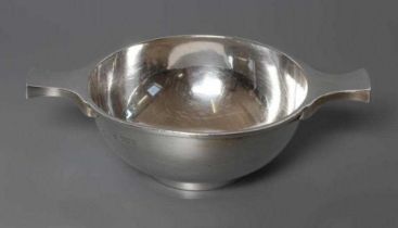 AN EDWARDIAN SILVER PORRINGER, maker Martin, Hall & Co., Sheffield 1910, of circular form with two
