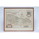 JOHANNES & CORNELIUS BLAEU (16/17th century) "Lothian and Linlitquo", hand coloured map with