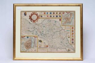 JOHN SPEED (1552-1629) The North and East Ridings of Yorkshire, hand coloured engraved map 1676