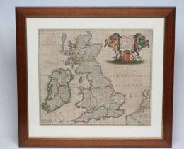 THEODORE DANCKERTS (c.1600-1717/27) England, Scotland and Ireland, hand coloured engraved map,