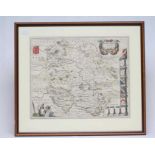 JOHANNES BLAEU (1650-1712) Herefordshire, hand coloured engraved map, 1645/62 edition, with title