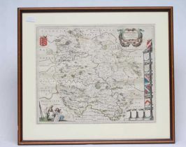 JOHANNES BLAEU (1650-1712) Herefordshire, hand coloured engraved map, 1645/62 edition, with title