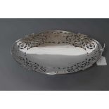 A SILVER DISH, maker Viners, Sheffield 1937, of rounded quatrefoil form, the rim stamped and pierced