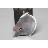 A GEORG JENSEN SILVER HORSE HEAD BROOCH designed by Arno Malinowski, stamped and numbered 90 (