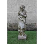 A CAST STONE FIGURE OF VENUS, after the antique, on square base, 32" high (Est. plus 24% premium