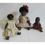 Three German bisque socket head dolls comprising an 11 1/2" 406 7/0 Heubach Koppelsdorf with