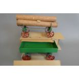 Mamod open wagon, boxed, and log wagon with three logs, G (Est. plus 24% premium inc. VAT)