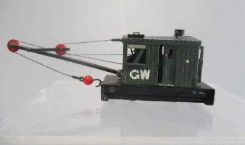 009 narrow gauge Backwood miniatures mobile steam crane, brass construction with 0-4-0 motorised