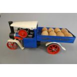 Mamod SW1 steam wagon in blue with wooden barrel load, E (Est. plus 24% premium inc. VAT)