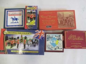 Britains Late Issue figures comprising Guards Trumpeter, Scots Guards, Irish Guards, Purbiah Pipers,