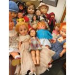 A large box of vintage dolls, including six Roddy dolls, a walker and others (Est. plus 24%